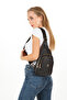 Women's Leather Monogram Patterned Cross Waist Chest and Shoulder Bag - Black - 2