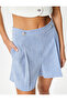 Mini Shorts Pleat Detailed Pocket Detailed Buttoned Viscose Mixed - 5