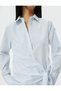 Cotton Shirt Buttoned Long Sleeve Standard Cut Knot Detail - 5