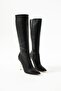 Black Genuine Leather Women's Boots - 3
