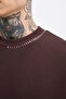 Men's Blanket Stitch Dark Brown Sweatshirt - 3