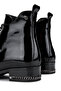 Women's Genuine Leather Black Patent Leather Casual Boots - 5