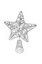 Christmas Silver Wire Metal Star Pine Tree Top Ornament 14X18Cm