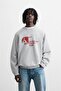 Unisex Oversize Sweatshirt Underground Trajectory Angle Printed Gray – Crew Neck, 3 Yarns - 3