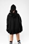 816 Stars Printed Oversize Unisex Black Hoodie - 4