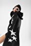 816 Stars Printed Oversize Unisex Black Hoodie - 6