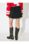 Mini Pleated Denim Skirt with Belt Detail - 4