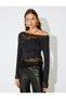Lace Pack Asymmetrical Long Sleeve Seam Detail Slim Fit T-Shirt - 3