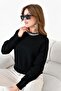Women's Chain Detailed Sweater Black 20823 - 5