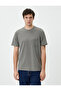 Crew Neck T-Shirt Pocket Detailed Short Sleeve Textured - 3