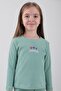 100% Cotton Kindness and Heart Embroidered Girls' Sweatshirt Çağla