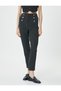 Carrot Trousers High Waist Button Detailed Pocket - 3