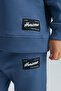 Nacer boy's ornament label comfort indigo tracksuit set - 3