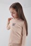 100% Cotton Butterfly Embroidered Girl's Sweatshirt Stone