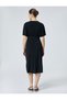 Midi Dress Draped Short Sleeve Slit Bow Detail - 4