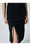Midi Dress Draped Short Sleeve Slit Bow Detail - 5