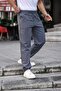 Smoked Color Men's Summer Linen Blend Relaxed Pants - Smoked - 7