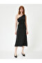 One Shoulder Midi Dress with Window Detail and Beaded - 3