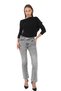 Women's One Shoulder Boat Neck Steel Thick Black Blouse - 8