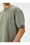 Oversize T-Shirt with Label Detail and Crew Neck - 5