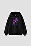 Illusion Woman Printed Oversized Unisex Black Hoodie
