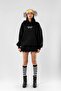 Summer Love Back Printed Oversize Unisex Black Hoodie - 3