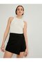 Regular Waist Mini Shorts Skirt - Button Detail - 2