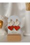 Steel Earring Apparatus - Heart Earring - Red & White Polymer Clay Earring - 6