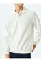 Ataturk Embroidered Cotton Blended Interlock Fabric Basic Polo Neck Sweatshirt - 5