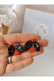 Steel Needle Earrings - Luck - Red & Black Ladybug Handmade Polymer Clay Earrings - 3