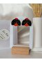 Steel Needle Earrings - Luck - Red & Black Ladybug Handmade Polymer Clay Earrings - 5