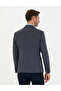 Navy Blue Wool Blend Slim Fit Jacket 50274205-Vr033 - 5