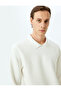 Polo Neck Raised Cotton Blended Basic Printed Sweatshirt