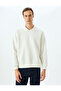 Polo Neck Raised Cotton Blended Basic Printed Sweatshirt - 3