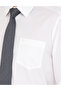 White 100% Cotton Shiny Satin Regular Fit Long Sleeve Basic Shirt 50277146-Vr013 - 7