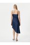 Navy Blue Midi Lace Collar Women's Dress - 4SAK80002FW - 4