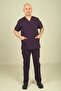 Men's Stretch Fabric Envelope Collar Suit Plum - 2