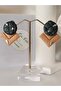 Custom Design Black-Metallic Bronze Steel Earrings - Handmade Polymer Clay Earrings