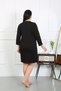 Women's Large Size Combed Cotton Nightgown Home Dress Black 12506 - 5