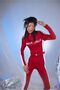 Belt Detailed Raised Logo Special Snow Snowy Jumpsuit Red