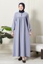 Shirred Robadan Buttoned Front Viscose Fabric Tesseture Clothing Mother Dress Prayer Dress - 4