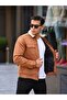 Zippered Suede Fur Tan Men's Jacket - 2