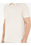 Beige Slim Fit Linen Blend Buttoned Polo Collar T-Shirt 50285180-Vr011 - 6