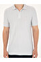 Light Gray Slim Fit Buttoned Polo Collar T-Shirt 50284327-Vr001 - 6