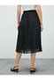 Midi Pleated Skirt Chiffon Polka Dot Lined High Waist - 4