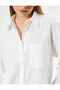 Oversize Linen Shirt Long Sleeve with Pockets - 5