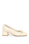 Cream Heeled Leather Shoes 50287344-Vr071 - 2