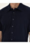 Navy Blue Slim Fit Knitted Shirt 50286123-Vr033 - 7