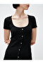 Slim Fit Midi Dress Buttoned Slit - 5