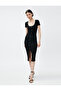 Slim Fit Midi Dress Buttoned Slit - 3